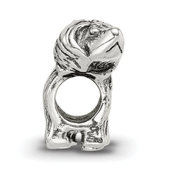 Sterling Silver 925 Antiqued Puppy Bead with Solid Casted Design