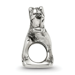 Sterling Silver 925 Horse Bead with Antiqued Finish Solid Cast Design