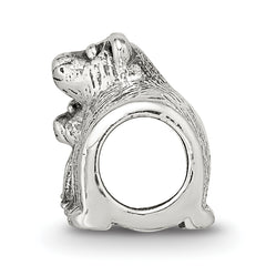 Sterling Silver 925 Mama & Baby Bear Bead with Antiqued Finish
