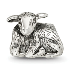 Sterling Silver 925 Lamb Bead with Antiqued Finish Solid Theme