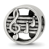 Sterling Silver Reflections Music Notes & Staff Bead
