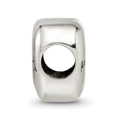 Sterling Silver 925 Just Married Heart Bead with Enamel Accents