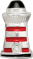 Sterling Silver 925 Enameled Lighthouse Bead with Nautical Theme