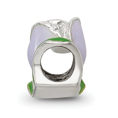 Sterling Silver 925 Kids Tulip Bead with Enamel Accents