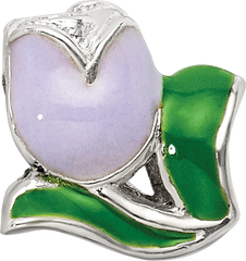 Sterling Silver 925 Kids Tulip Bead with Enamel Accents