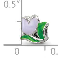 Sterling Silver 925 Kids Tulip Bead with Enamel Accents