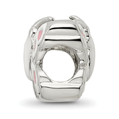 Sterling Silver 925 Kids Butterfly Bead with Pink Enamel Elegant Design