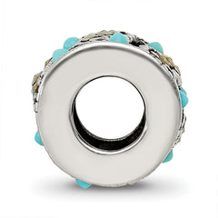 Sterling Silver Marcasite & Turquoise Bead with 12 Stones Elegant Finish