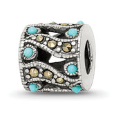 Sterling Silver Reflections Marcasite & Turquoise Bead