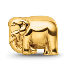 Sterling Silver 925 Gold-Plated Elephant Bead with Polished Finish