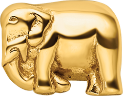 Sterling Silver 925 Gold-Plated Elephant Bead with Polished Finish