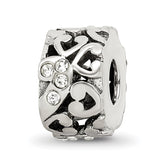 Sterling Silver Reflections Preciosa Crystal and Hearts Bead