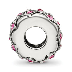 Sterling Silver 925 Bead with Pink Preciosa Crystal for October Birthstone
