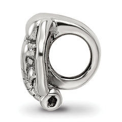 Sterling Silver 925 Elephant Bead with Antiqued Finish Solid Design