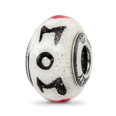 Sterling Silver Reflections Mom w/Hearts Italian Glass Bead