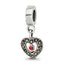 Sterling Silver Reflections Marcasite Heart Dangle Bead