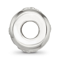 Sterling Silver 925 Enamel Butterfly Bead with White Accents Elegant Charm