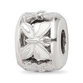 Sterling Silver Reflections White Enameled Butterfly Bead
