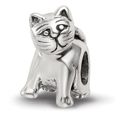 Sterling Silver Antique Reflections Cat Bead