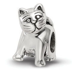 Sterling Silver Antique Reflections Cat Bead