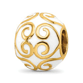 Sterling Silver Reflections Gold-plated & Enameled Bali Bead