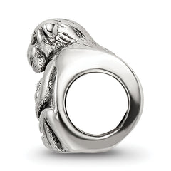 Sterling Silver 925 Mama & Baby Monkey Bead with Antiqued Finish