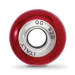 Sterling Silver Murano Glass Bead with Red Italian Elegance