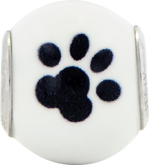 Sterling Silver 925 Enameled Cat Bead with Whimsical Charm