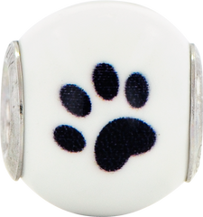 Sterling Silver 925 Dog Theme Bead with Enameled Accents Elegant Charm