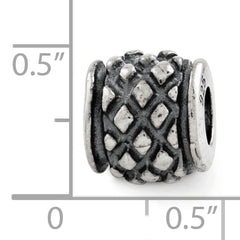 Sterling Silver 925 Antiqued Bead with 4mm Opening Vintage-Inspired Design