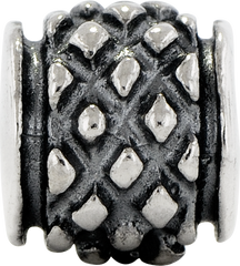 Sterling Silver 925 Antiqued Bead with 4mm Opening Vintage-Inspired Design