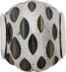 Sterling Silver 925 Diamond Cut Bead with Black Velvet Finish