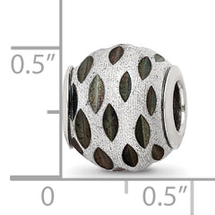 Sterling Silver 925 Diamond Cut Bead with Black Velvet Finish