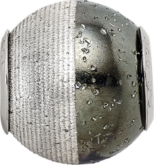 Sterling Silver 925 Bead with Black Sparkles Hollow Reflections Bead