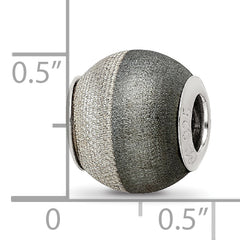 Sterling Silver 925 Hollow Bead with Laser Etched Black Matte Finish