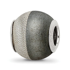 Sterling Silver Reflections Laser Etched and Black Matte Bead