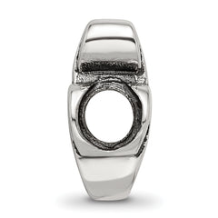 Sterling Silver 925 Treble Clef Bead with Antiqued Finish Solid Cast Design