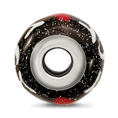 Sterling Silver 925 Glass Bead with Hearts Mom Design Elegant Charm