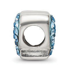 Sterling Silver 925 Butterfly Bead with Blue Crystal Detailing Elegant Cast Design