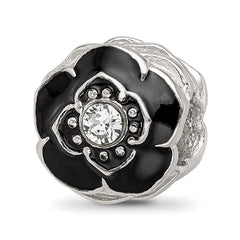 Sterling Silver Reflections Enameled Flower Preciosa Crystal Bead
