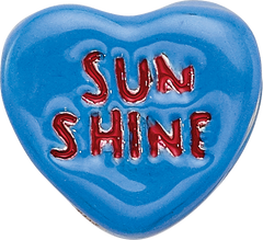 Sterling Silver 925 Kids Heart Bead with Enamel Sunshine Design by Sophia Jewelers