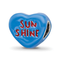 Sterling Silver Reflections Kids Sun Shine Enameled Heart Bead