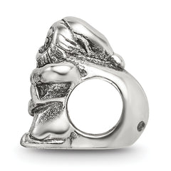Sterling Silver 925 Santa Claus Bead with Antiqued Finish Holiday Charm