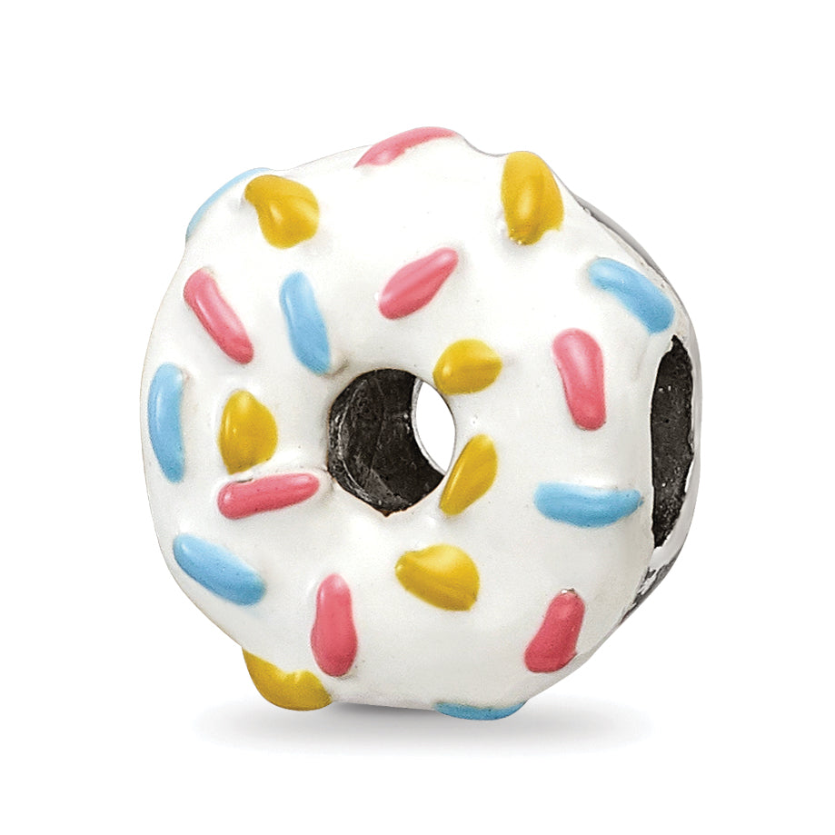 Sterling Silver Reflections Enameled Donut w/Sprinkles Bead