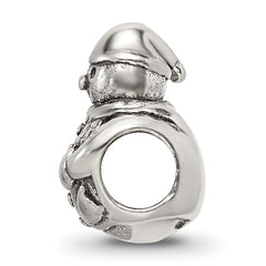 Sterling Silver 925 Snowman Bead with Antiqued Finish Solid