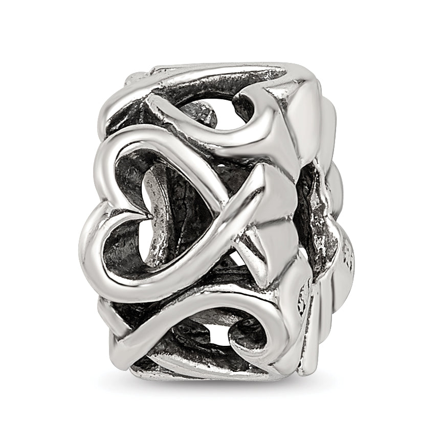 Sterling Silver Reflections Hearts Bead