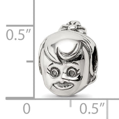 Sterling Silver 925 Themed Bead with Little Girl Design Cast Solid Charm