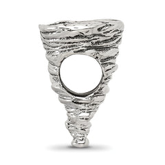 Sterling Silver 925 Tornado Bead with Solid Cast Design