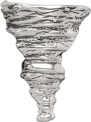 Sterling Silver 925 Tornado Bead with Solid Cast Design