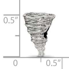 Sterling Silver 925 Tornado Bead with Solid Cast Design